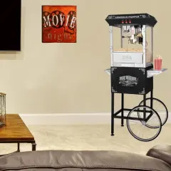 Great Northern Popcorn 8 oz. Lincoln Popcorn Machine With Cart &ndash; Black
