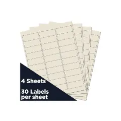 JAM Paper Mailing Address Labels 1 x 2 5/8 Ivory 120/Pack 17966071