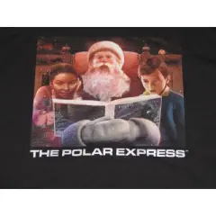 The Polar Express Santa Reading to Children Men's Black Graphic Hoodie