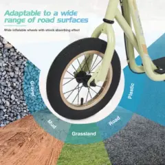 INFURNIC Bicycles Youth Scooter Kick Scooter for Kids 6+ with Adjustable Handlebar Widened non-slip Footboard, Yellow, 48.03"*23.62"*32.28"