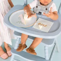 Jollity & Co. - 1st Birthday Dinner Plates in Blue - Pack of 8 Paper Plates