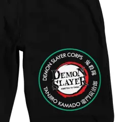 Demon Slayer Corps Logo Men's Black Sleep Pajama Shorts
