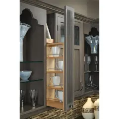 Rev-A-Shelf 432-WF39-3C 3 x 39 Inch Wooden Adjustable Pull-Out Between Cabinet Wall Filler Kitchen Storage Organizer Unit for New Cabinet Construction