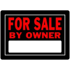Hillman English Black For Sale By Owner Sign 10 in. H X 14 in. W - Case of 6