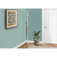 70" Coat Rack White Metal - EveryRoom