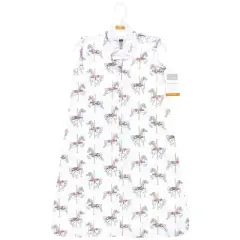Hudson Baby Infant Girl Cotton Sleeveless Wearable Sleeping Bag, Sack, Blanket, Carousel Horse