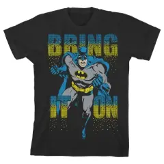 Batman Bring It On Boys' Black Short Sleeve T-shirt Toddler Boy to Youth Boy