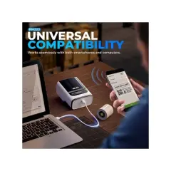 Nelko PM220 2" Portable Bluetooth Label Printer Black with 50x30mm 100pc Roll and 40x30mm 230pc Roll