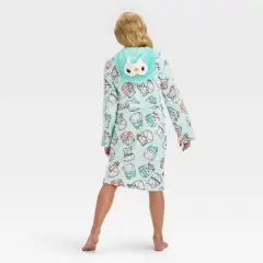 Girls' Squishmallows Hooded Robe - Aqua Green