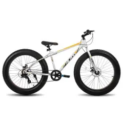 Hiland 20" 24" 26" Fat Tire Mountain Bike, 7-Speed, Disc Brake, Beach and Snow Bicycle