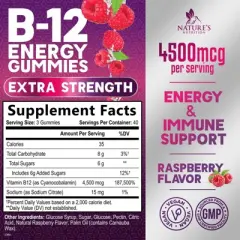 Vitamin B12 Gummies 4500mcg, High Absorption Vitamin B-12 Energy Gummy - 120 Gummies;60 Gummies