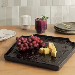 12.75" Stoneware Serving Platter Black - Threshold&trade;