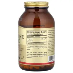 Solgar L-Arginine, Free Form, 500 mg, 250 Vegetable Capsules