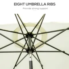 NicBex 9FT Fringe Patio Umbrella with Tilt & Crank,Foldable Outdoor Patio Table Umbrella,Patio Market Umbrella for Pool,Deck & Garden