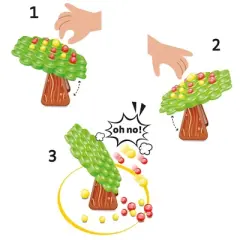 Quercetti Stay Apple Balance Tree Game, Learn Weight Distribution, Kids 5+