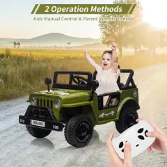 12V Kids Ride On Truck Car with Remote Control, Spring Suspension, Various Speeds, LED Lights, Music, and Safety Belt, Electric Ride On Car Toys