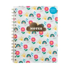 FRINGE Paperback Spiral Notebook with Sticky Notes Rainbow Skies