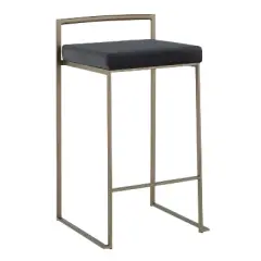Set of 2 Fuji Industrial Stackable Counter Height Barstools - LumiSource