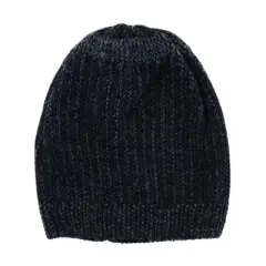 CTM Men's Ribbed Knit Mixed Wool Beanie