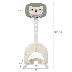 Costway 3-in-1 Kids Basketball Hoop Set Adjustable Sports Activity Center w/Balls