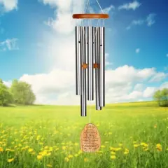 Woodstock Wind Chimes Signature Collection, Woodstock Reflections, 22'' Silver Wind Chime