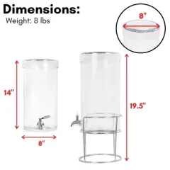 BirdRock Home 1.5 Gallon Beverage Dispenser with Stand and Lid - Hammered Glass