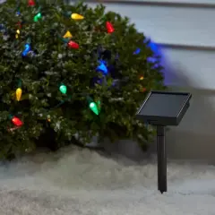 50ct Solar LED Faceted Christmas Indoor Outdoor String Lights with Green Wire - Wondershop&trade;