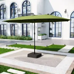 Captiva Designs 9'x15' Rectangular Outdoor Market Umbrella with Extra Large Base