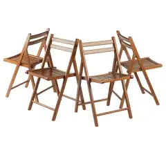 4pc Robin Folding Chair Set Teak Brown - Winsome