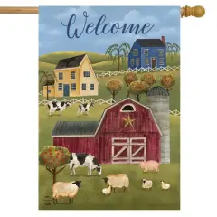 Briarwood Lane Spring Countryside Welcome House Flag Primitive Salt Box House 28" x 40"