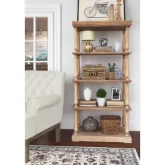 60" Maxwell 4 Tier Bookshelf Natural - Finch
