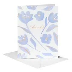 10ct Thank You Cards Purple/White Floral: American Greetings Greeting Cards Pack for All Occasions, Vertical Fold, 5.18"x3.94"