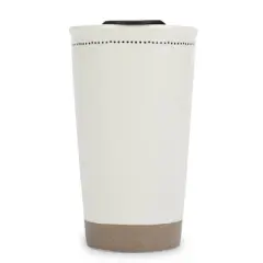 Lighthouse Christian Products Pin Dot Classic White 12 ounce Ceramic Travel Tumbler Mug, Blessed
