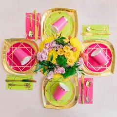 Jollity & Co. - Pink Enchant&eacute; Guest Napkins - Pack of 16 Paper Napkins