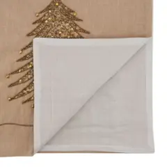Saro Lifestyle Beaded Table Runner With Christmas Tree Design