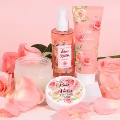 Body & Earth 3pc Rose Body Care Gift Set
