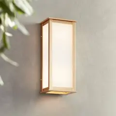 John Timberland Modern Outdoor Wall Light Fixture Warm Gold 12 3/4" Milky White Glass Shade for Exterior Barn Deck House Porch Yard Patio Outside Home