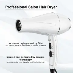 NEXPURE Hair Dryer, 1875W Professional Ionic Blow Dryer with Diffuser for Quick Drying & Styling
