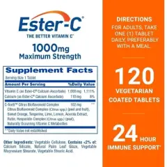 Ester-C Vitamin C, 1000 mg, Tablets - 120 Count