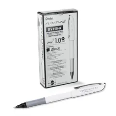Pentel&reg; GlideWrite Ballpoint Pen with TechniFlo Ink, (1.0mm) Medium Line, Black, 1 Dozen