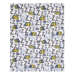NoJo Illumination Lazy Minions Club Gray, Blue, Yellow, and White Super Soft Toddler Blanket