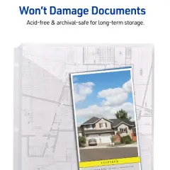 Avery Binder Pockets for 3 Ring Binders, Clear, for 8.5" x 11" Documents, Acid-Free and Archival-Safe, 15 Binder Folders Total (75296)