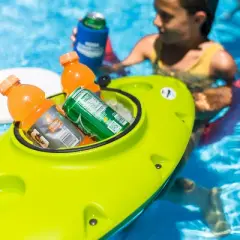 CreekKooler Pup Portable Floating Beverage Drink Cooler with Cup Holders, Great for Backyard Swimming Pool or Spa, 15 Quart