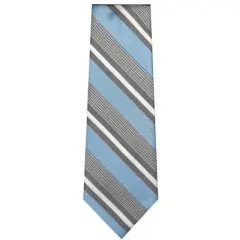 TheDapperTie Men's Blue, White And Black Stripes Necktie with Hanky