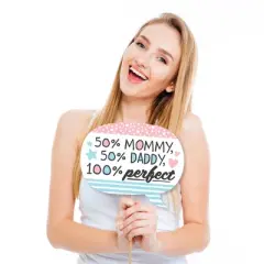 Big Dot of Happiness Funny Baby Gender Reveal - Team Boy or Girl Party Photo Booth Props Kit - 10 Piece