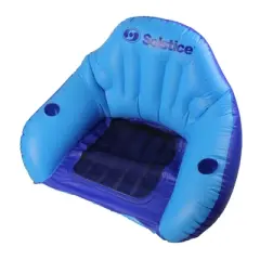 Swim Central 67" Blue Inflatable Convertible Swimming Pool Floating Lounger with Mesh Seat