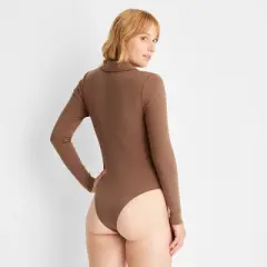 Women's Long Sleeve Henley Collared Button-Front Bodysuit - Future Collective&trade; with Reese Blutstein