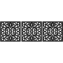 BirdRock Home Rubber Stepping Stone Tiles - 15 x 15" - Set of 3 - Black