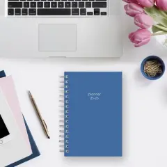 Blue Sky 5"x8" 2025-2026 Daily/Monthly Wirebound Planner Solid Azure