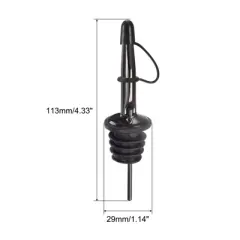 Unique Bargains Stainless Steel Leakproof Odorless Liquor Pourers with Rubber Dust Caps 6 Pcs
